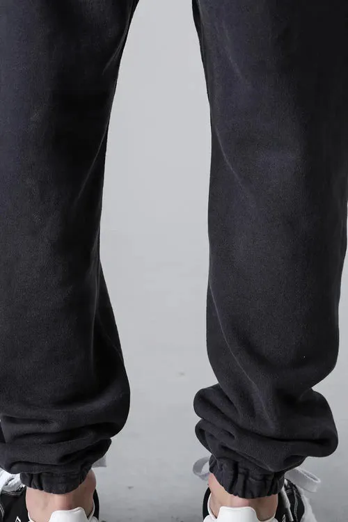 SAINT Mxxxxxx ANGEL SWEAT PANTS/BLK Angel Reborn Crack Print Distressed Sweatpants, Washed Black S-XL Assute Dyeing, Full Spray Fade, Heavy Fermentation Washing, Made with NEW VINTAGE Texture, Four Needles and Six Threads from the Factory, Boneless Patchwork, More Comfortable to Wear, Genuine Level Crack Print/Accessories Restored